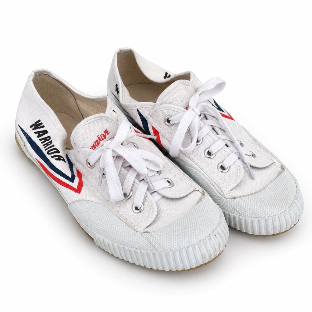 Shanghai Warrior Huili Canvas Sneakers Size 40 White Red Blue Gum Sole